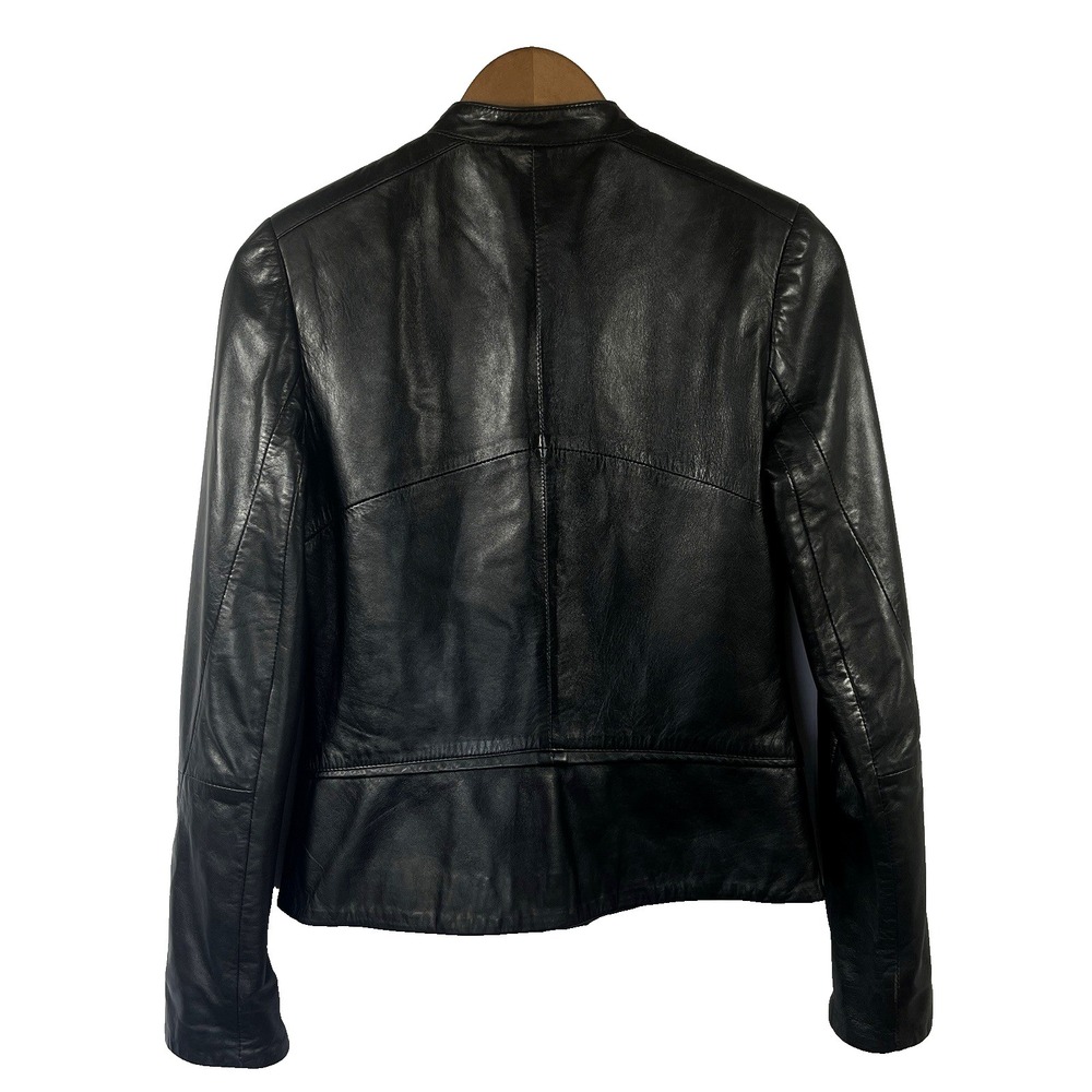 Lamarque Collection Womens Ariel 100% Leather Jacket S‎ Black Moto Biker Fitted - Picture 9 of 16